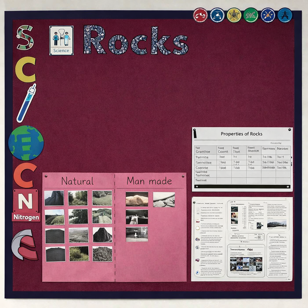 school board with maroon display roll