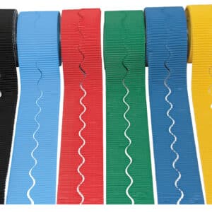 Corrugated border rolls pack of 6 assorted colours