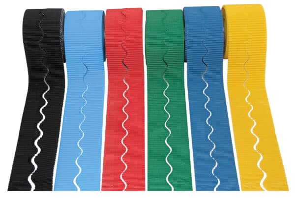 Corrugated border rolls pack of 6 assorted colours