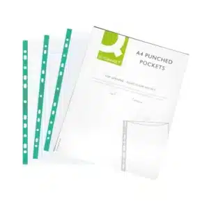 A4 punch pocket green strip